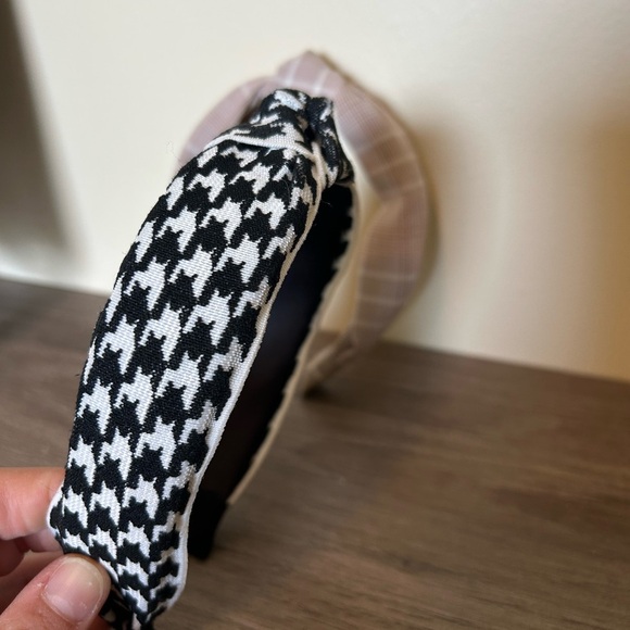 Stylish plaid Headband Set - Black and pink - Picture 2 of 3